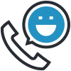 Phone icon with smiley emoticon